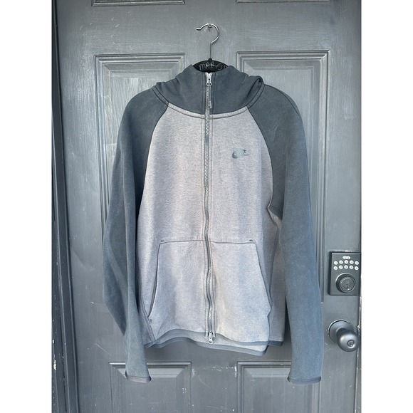 Nike Sportswear Tech Fleece Full Zip Dark Light Grey Zip Up Jacket Men's Small - Picture 1 of 11